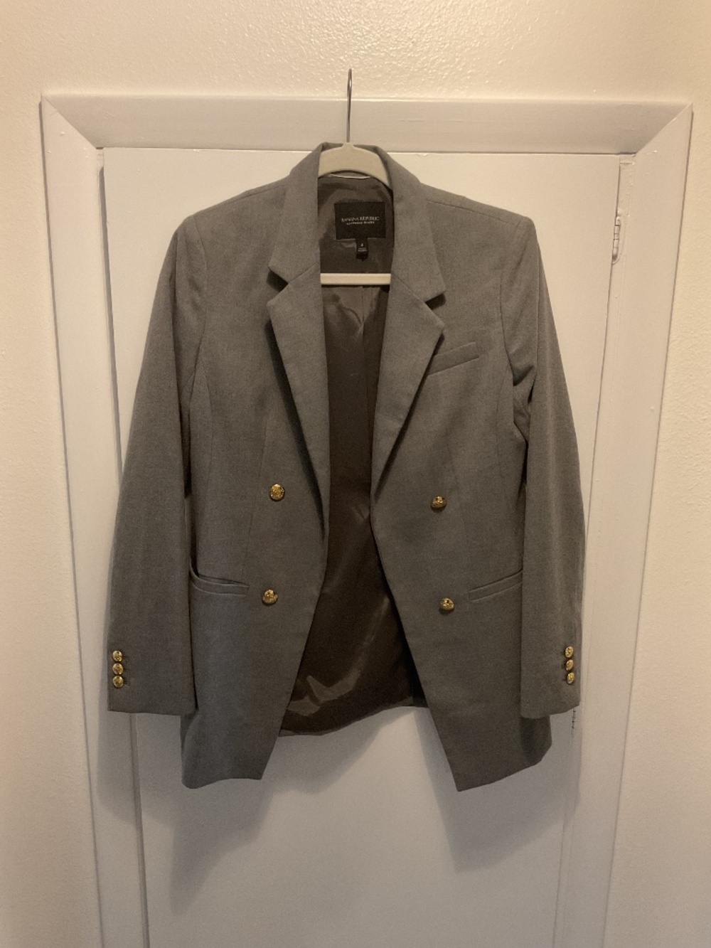 Banana Republic Boyfriend Grey Blazer, Size 4
